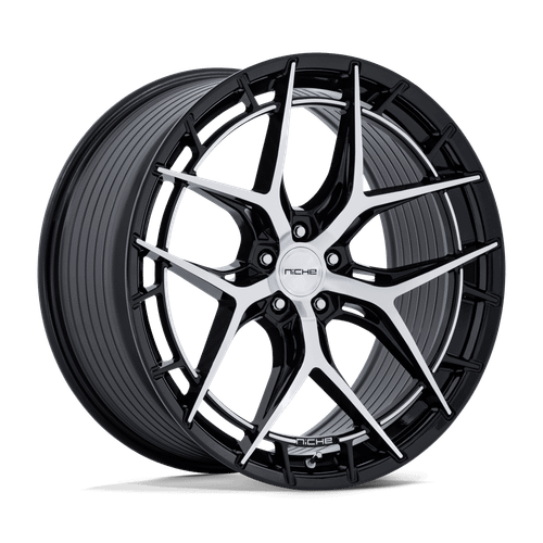 Niche Nc286 Riviera Wheels Rims 20x9 5x112 Gloss Black W/ Machined Face 20mm | NC286BD20905620