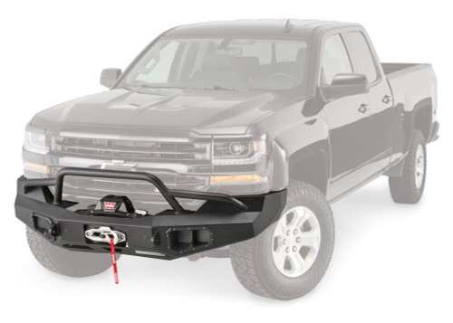 Warn Ascent Front Bumper for Chevrolet Silverado 1500 featuring an integral winch mount for WARN mid-frame winches | BCSQ 100920