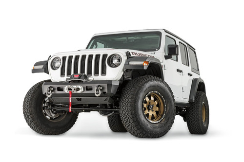 Warn WARN Elite Front Bumper for JL and JT; Stubby without grille guard tube | BCSQ 101325