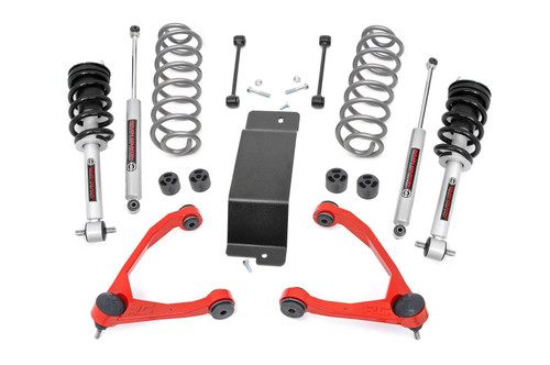 Rough Country 35 Inch Lift Kit - N3 Struts - Forged UCAs RED - Chevy/GMC SUV 1500 (07-20) | DHTP 19332RED