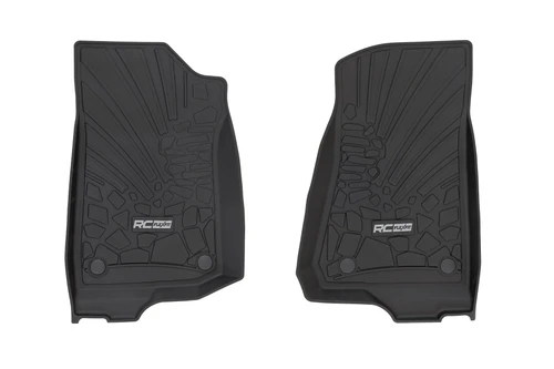 Rough Country Flex Fit Floor Mats - FR - 2 Door - Jeep Wrangler JL 4WD (2018-2025) | DHTP FF-6011_A