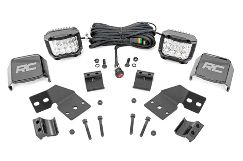 Rough Country LED Light Kit - Front Mount - 3" Chrome Pair - Wide Angle - Polaris XPEDITION ADV 5 | DHTP 93304