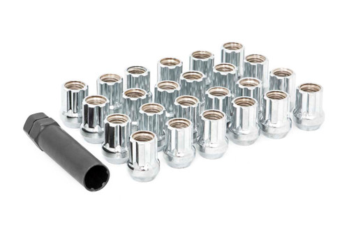 Rough Country Lug Nut Set - M12x125 - 24 Qty - Chrome - Open End | DHTP 1212524CHOE