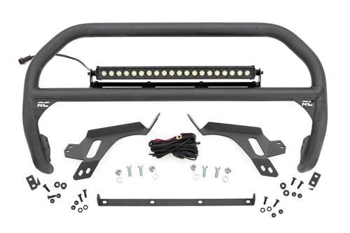 Rough Country Nudge Bar - w/ Tow Hooks - 20 Inch Black Single Row LED - Ford Bronco Sport (21-24) | DHTP 51155