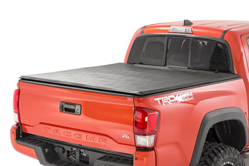 Rough Country Soft Tri-Fold Bed Cover - 5' Bed - Dbl Cab - Toyota Tacoma 2WD/4WD (16-25) | DHTP 41716501A