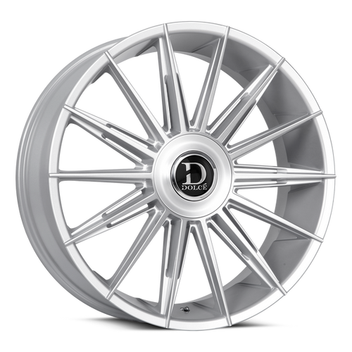 DOLCE LUXURY Mirelli Wheels Rims 24x10 Blank Custom Drilled Gloss Silver With Brushed Face 20mm | MIRELLI-241000GSBF20