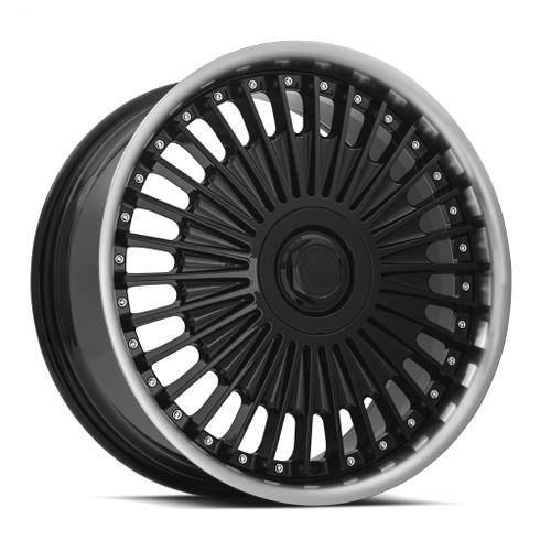 MRR Vp4 Wheels Rims 20x8.5 Blank Custom Drilled Black W/ Machined Lip 20mm | VP0420855xx20BK