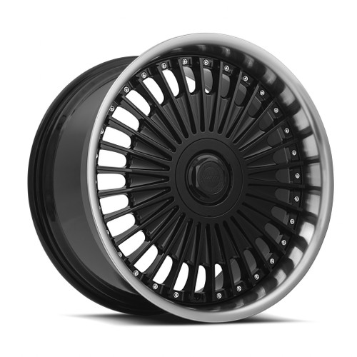 MRR Vp4 Wheels Rims 20x10 Blank Custom Drilled Black W/ Machined Lip 20mm | VP0420A05xx20BK
