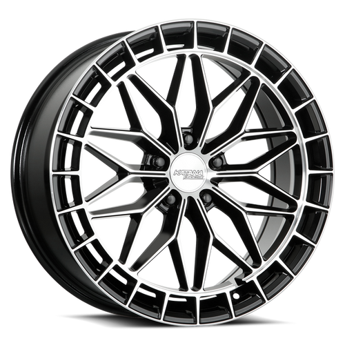 Katana Kr12 Wheels Rims 17x7.5 5x105 Gloss Black Machined 40mm | KR12-177556GBF