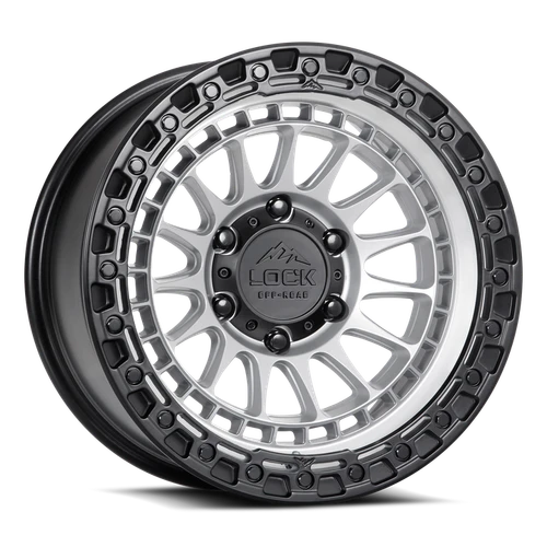 Lock Offroad Mojave Wheels Rims 17x8.5 6x139.7 Matte Silver W/ Matte Black Ring 25mm | MOJAVE-78569MSMBR