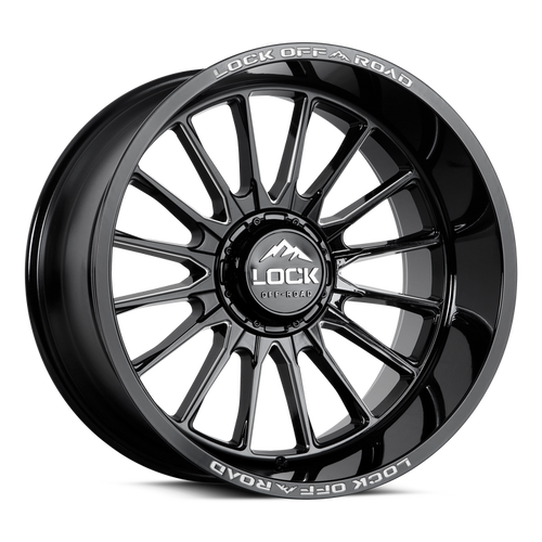 Lock Extreme Striker Wheels Rims 22x10 6x135 6x139.7 Gloss Black Milled 18mm | STRIKER-22136GBM