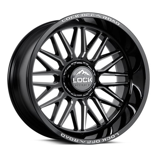 Lock Extreme Apex Wheels Rims 22x12 8x165.1 Gloss Black Milled 44mm | APEX-22286GBM