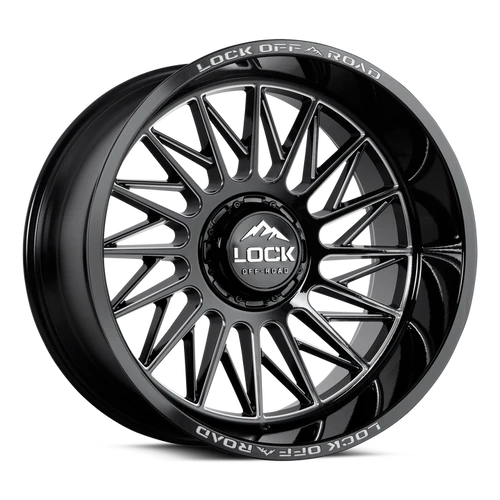 Lock Extreme Assault Wheels Rims 20x9 8x165.1 Gloss Black Milled 1mm | ASSAULT-2986GBM