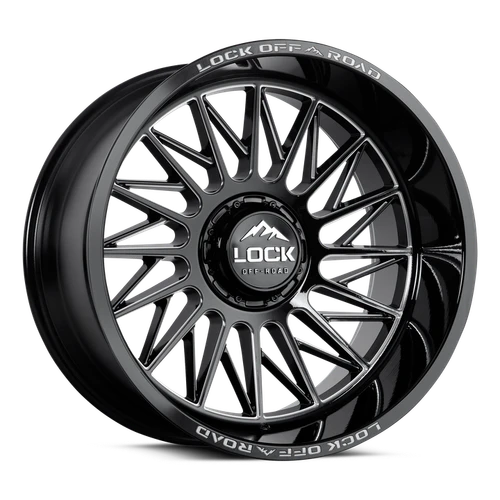 Lock Extreme Assault Wheels Rims 20x9 8x180 Gloss Black Milled 1mm | ASSAULT-2988GBM