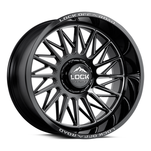 Lock Extreme Assault Wheels Rims 22x10 8x180 Gloss Black Milled 18mm | ASSAULT-22188GBM