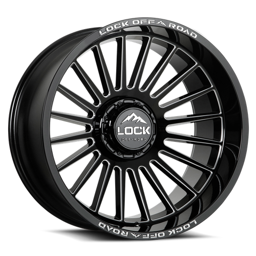 Lock Extreme Invasion Wheels Rims 22x10 8x165.1 Gloss Black Milled 18mm | INVASION-22186GBM