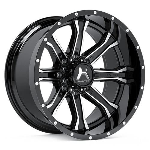 Hartes Metal Strike Wheels Rims 20x9 6x135 6x139.7 Black Machined & Milled 15mm | 71120L12VN15KMFCD2MHJ