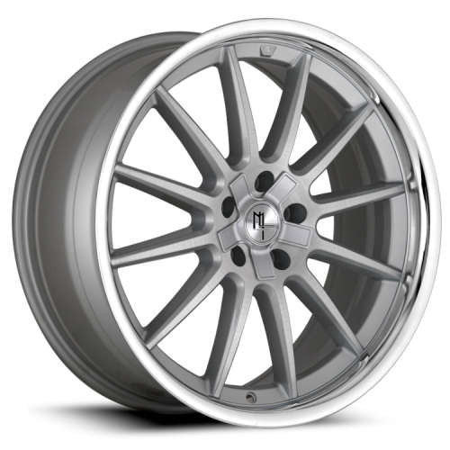 Modern Luxury Mlf14 Wheels Rims 22x8.5 5x114.3 Brushed Silver W/ Stainless Lip 35mm | MLF14-2285511435112+35BRSL
