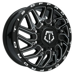 Tis Dually 544Bm  Wheels Rims 17x6.5 8x165.1 Gloss Black W/ Milled Accents 129mm