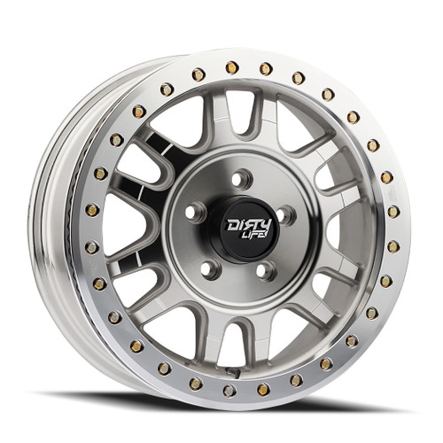 Dirty Life Canyon Pro Wheels Rims 17x9 6x139.7 Machined Silver -12mm | 9309-7983M12