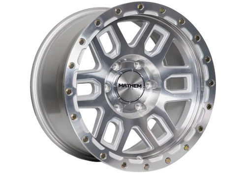 Mayhem Delta Wheels Rims 17x9 6x139.7 Machined Silver -12mm | 8304-7983M12