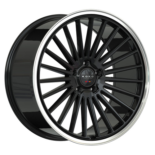 Koko Kuture Parlato Wheels Rims 22x9 5x114.3 Gloss Black Center / Polished Lip 30mm | KK-2290F30KOPARBPR
