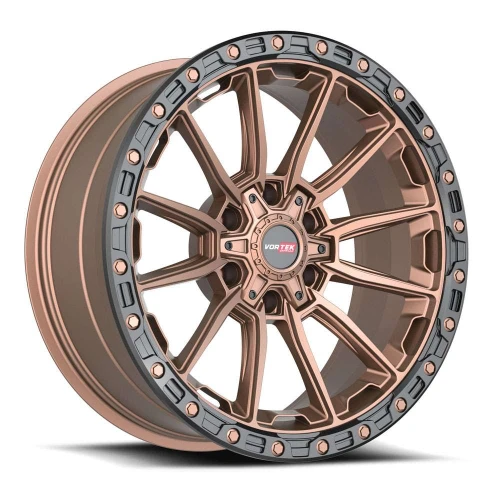 Vortek Vrt-601-R Wheels Rims 17x9 6x135 6x139.7 Matte Bronze With Black Bead Ring 12mm | 6011795712MZBR-R