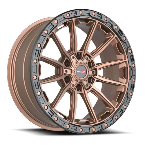 Vortek Vrt-601-R Wheels Rims 18x9 6x135 6x139.7 Matte Bronze With Black Bead Ring -12mm | 60118957-12MZBR-R