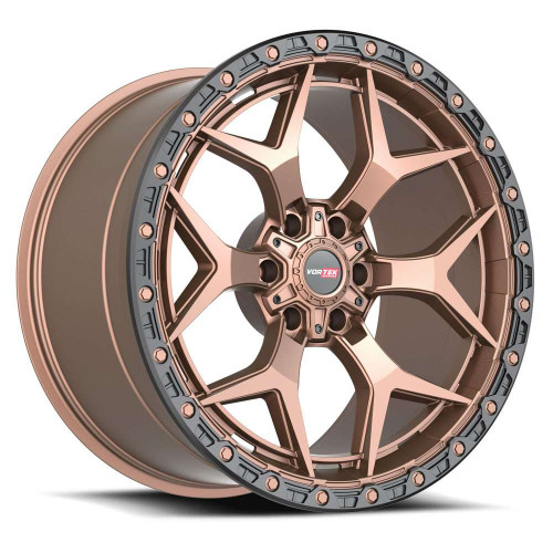 Vortek Vrt-603-R Wheels Rims 17x9 6x135 6x139.7 Matte Bronze With Black Bead Ring 12mm | 6031795712MZBR-R