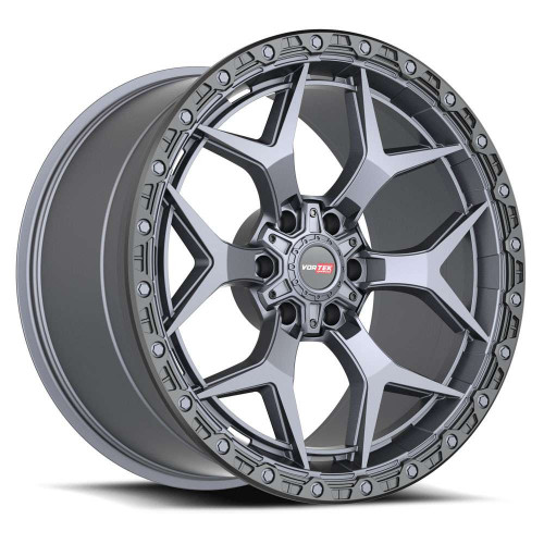 Vortek Vrt-603-R Wheels Rims 18x9 8x170 Matte Titanium With Black Bead Ring -12mm | 60318959-12MTBR-R