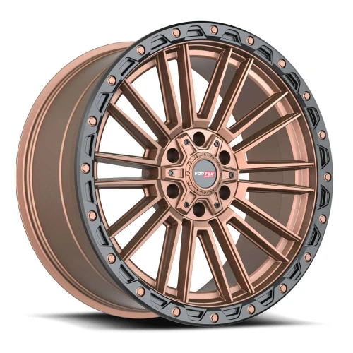 Vortek Vrt-604-R Wheels Rims 17x9 5x127 5x139.7 Matte Bronze With Black Bead Ring -12mm | 60417943-12MZBR-R