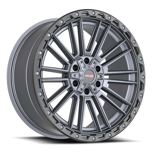 Vortek Vrt-604-R Wheels Rims 17x9 5x127 5x139.7 Matte Titanium With Black Bead Ring 0mm | 604179430MTBR-R