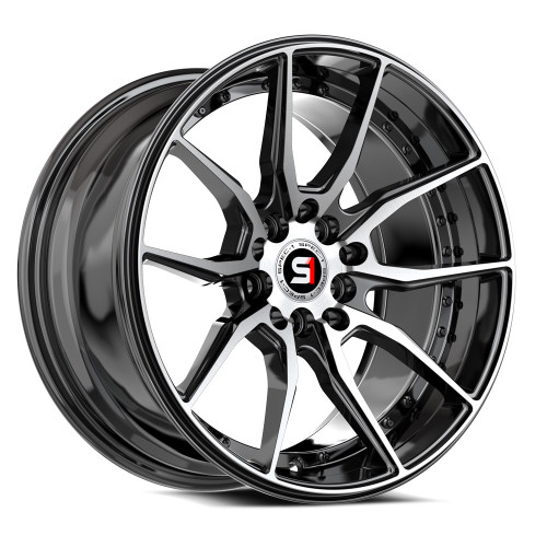 Spec-1 Sp-77 Wheels Rims 16x8 5x100 5x114.3 Gloss Black & Machined 20mm | SP-771682320BM