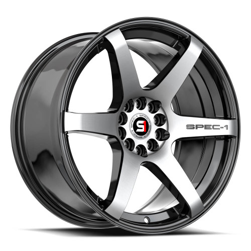 Spec-1 Spt-32 Wheels Rims 18x8 5x110 5x114.3 Gloss Black & Machined 34mm | SPT-321883534BM