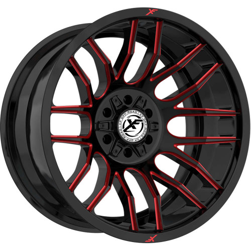 Xf Off-Road Xf-232 Wheels Rims 22x10 5x127 5x139.7 Gloss Black & Red Milled -18mm | XF-232221051271397-18GBRM