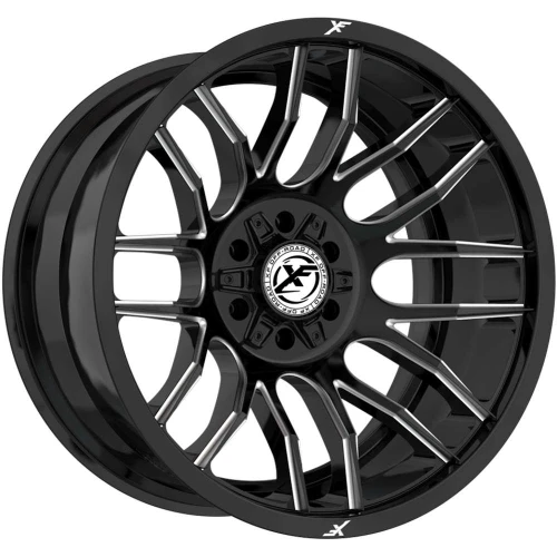 Xf Off-Road Xf-232 Wheels Rims 22x10 8x165.1 8x170 Gloss Black & Milled -18mm | XF-232221081651170-18GBM