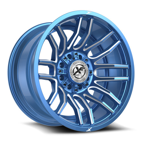 Xf Off-Road Xf-232 Wheels Rims 22x12 8x165.1 8x170 Anodized Blue & Milled -44mm | XF-232221281651170-44ABM