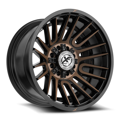 Xf Off-Road Xf-234 Wheels Rims 22x12 8x165.1 8x180 Satin Black & Bronze Machined Double Dark Tint -44mm | XF-234221281651180-44SBMZDT