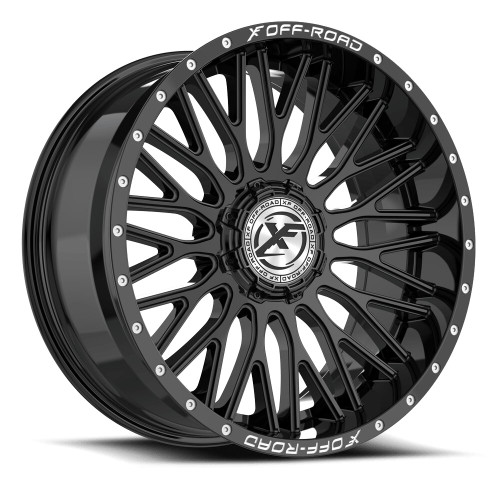 Xf Off-Road Xf-241 Wheels Rims 20x10 6x135 6x139.7 Gloss Black & Milled Lettering -12mm | XF-241201057-12GB-V
