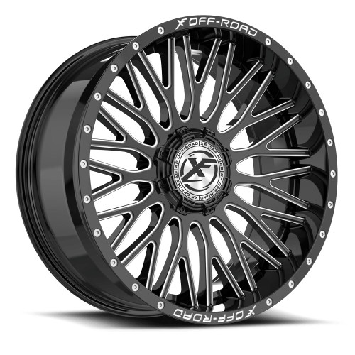 Xf Off-Road Xf-241 Wheels Rims 20x9 6x135 6x139.7 Gloss Black & Milled 12mm | XF-24120905712GBM-V