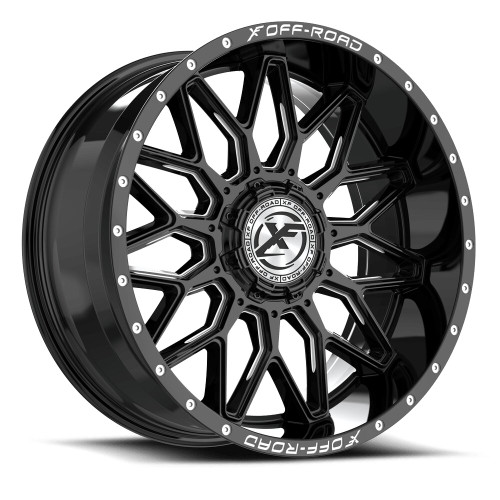Xf Off-Road Xf-242 Wheels Rims 20x10 6x135 6x139.7 Gloss Black & Milled -12mm | XF-242201057-12GBM-V