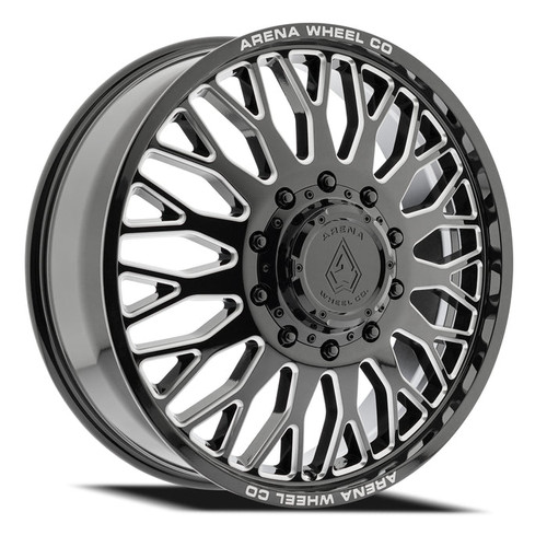 Arena Dually A121  Monarch Front Wheels Rims 22x8.25 8x200 Gloss Black Milled 100mm