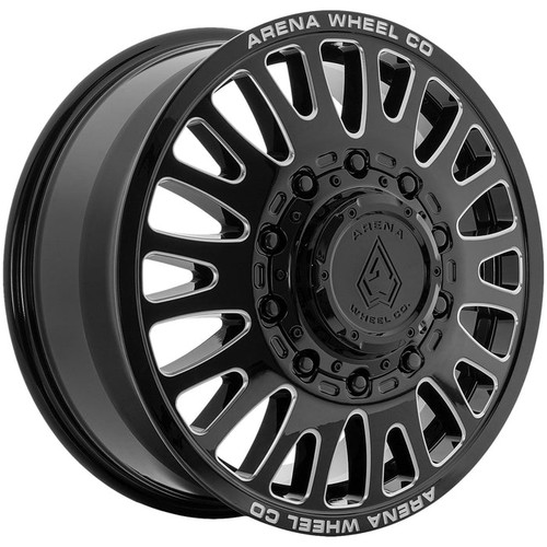 Arena Dually A136  Sultan Front Wheels Rims 20x8.25 8x210 Gloss Black Milled 100mm