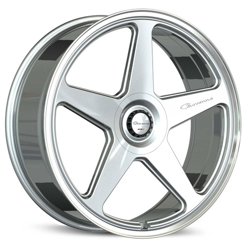 Giovanna Cinque Wheels Rims 24x9.5 Blank Custom Drilled Silver Machined Face / Polished Lip 10mm | GI-2495Z10GOCINSPR