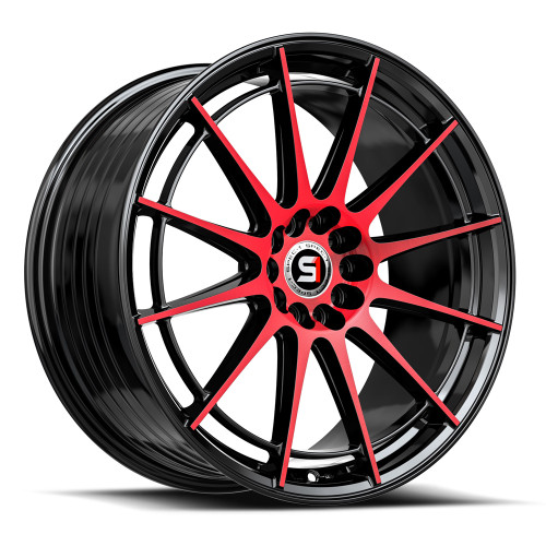 Spec-1 Sp-64 Wheels Rims 18x9 Blank Custom Drilled Gloss Black & Red Machined 38mm | SP-64189BL38BMR
