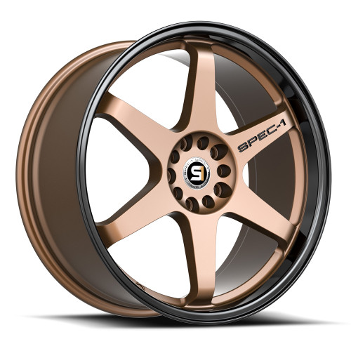 Spec-1 Spt-33 Wheels Rims 18x10.5 Blank Custom Drilled Matte Bronze & Black Lip 20mm | SPT-3318105BL20MZBL