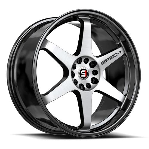 Spec-1 Spt-33 Wheels Rims 20x10 Blank Custom Drilled Gloss Black & Machined 42mm | SPT-332010BL42BM