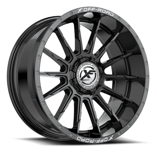 Xf Off-Road Xf-247 Wheels Rims 20x9 Blank Custom Drilled Gloss Black & Milled Lettering 0mm | XF-24720905X6XBL0GB-V
