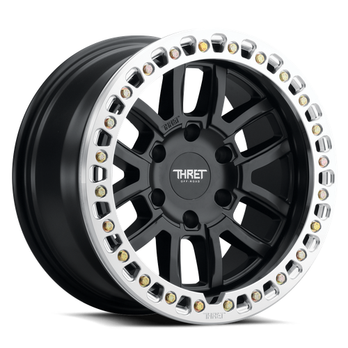 Thret Offroad Maze 602 Wheels Rims 17x9 5x127 Matte Black W/ Machined Ring -14mm | 602F-1790J-14