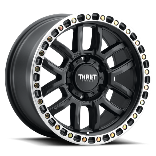 Thret Offroad Simulated 707 Wheels Rims 17x9 8x165.1 Matte Black W/ Machined Ring 18mm | 707FA-1790V18